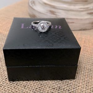 Lafonn 1.5 carat simulated diamond halo ring.